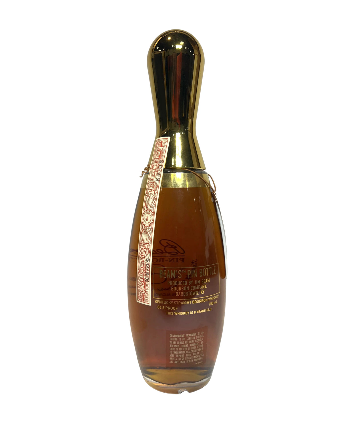 Jim Beam Bowling Pin Bottle -bottle back